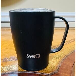 Swig Life Insulated Double Wall Stainless Steel Matte Black 18 oz Travel Mug Cup